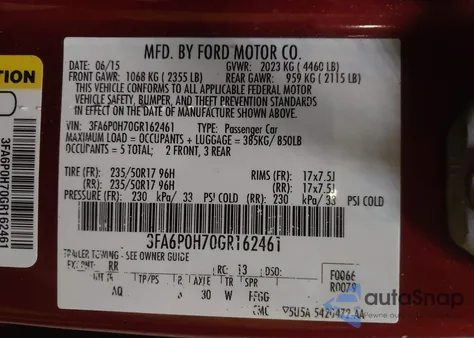 2016 Ford Fusion Se from USA, damaged, VIN 3FA6P0H70GR162461